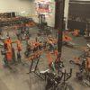 commercial gym rubber rolled flooring grey